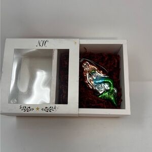 North Star Glass Christmas Ornament Green Tail Mermaid